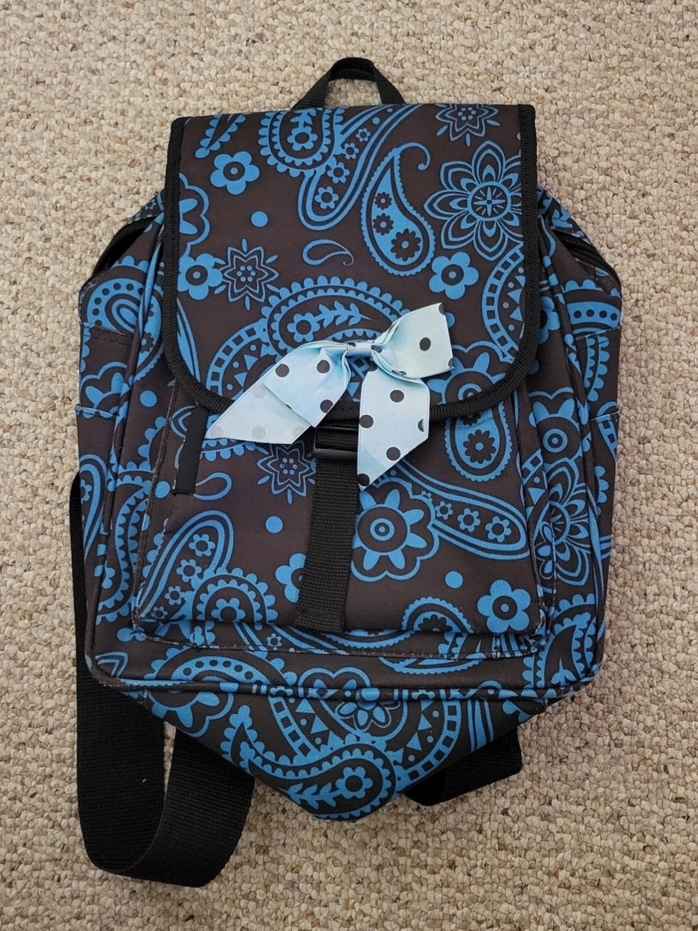 Blue Paisley Pattern Backpack - Stylish Everyday Carry
